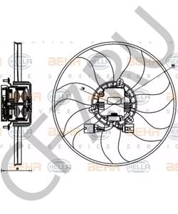 1KM959455B Вентилятор, охлаждение двигателя VW (SVW) в городе Ростов-на-Дону